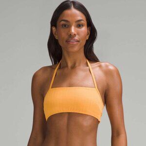 Lululemon Ribbed Halter Cross-Back Swim Top C/D Cups Summer Beach Vacation